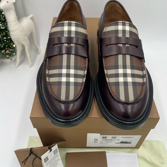 Men’s Burberry classic check penny loafers size 42 made in Italy - Picture 1 of 8